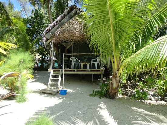Aitutaki accommodation don't get anymore beachfront then this!