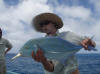 another blue trevally for release, sport fishing aitutaki
