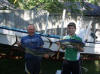 david and joe with their yellow fin tuna, after a morning of deep sea fishing aitutaki