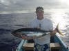 Fergal with his first yellow fin tuna, deep sea fishing, aitutaki fishing