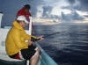 Tim from New Zealand catching his first yellow fin tuna, aitutaki fishing